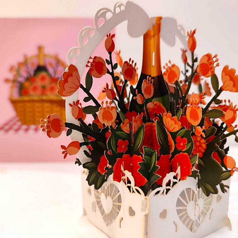 Bloemen met champagne - Pop - Up kaart - Catch Utrecht