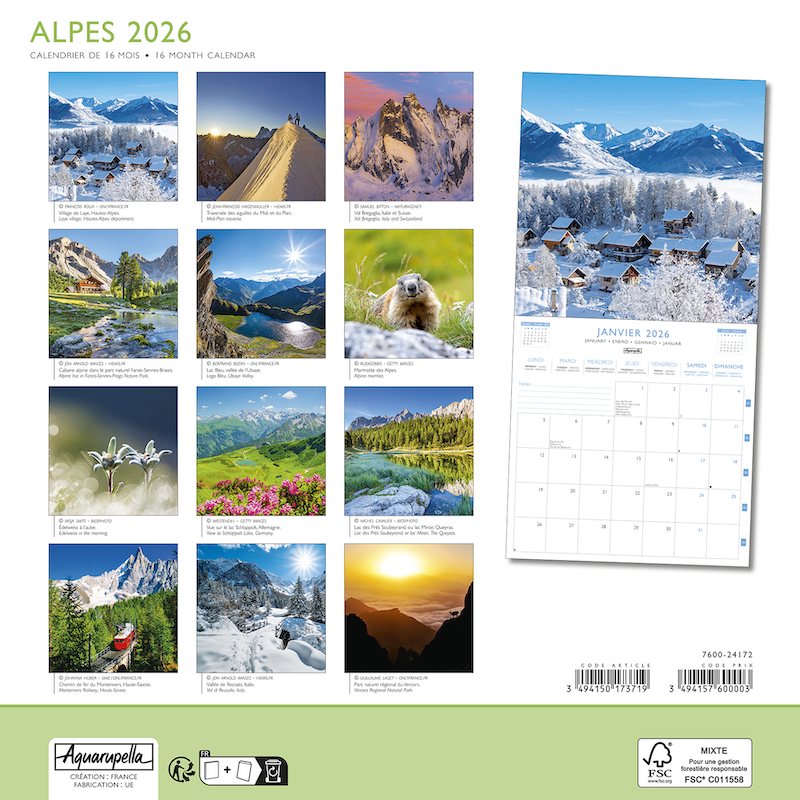 Alpes - Jaarkalender 2026