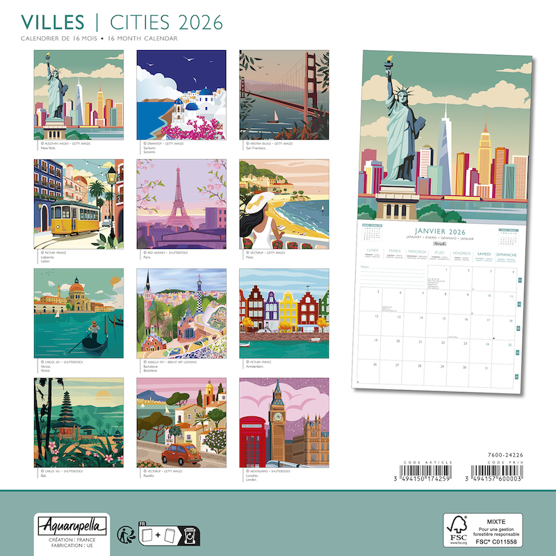 Cities - Jaarkalender 2026